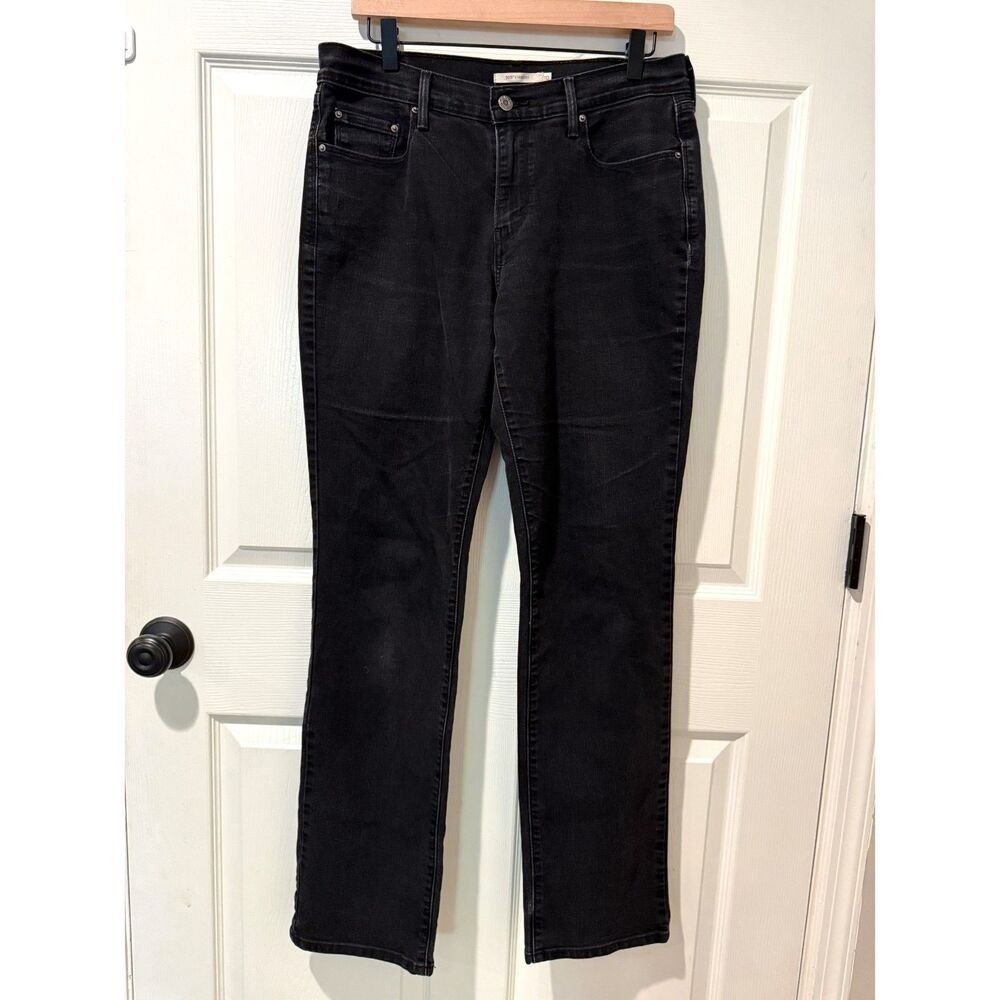 Levi's 505‎ Straight Leg Jeans Black 10 Womens Minimal Classic Dark Edgy Neutral